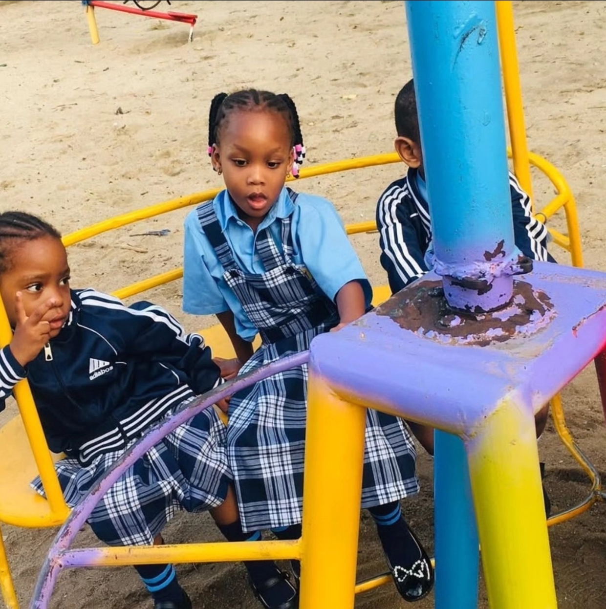 Young student at a playground activity